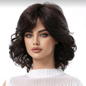 Elegant Dark Brown Curly Wig 💇‍♀️